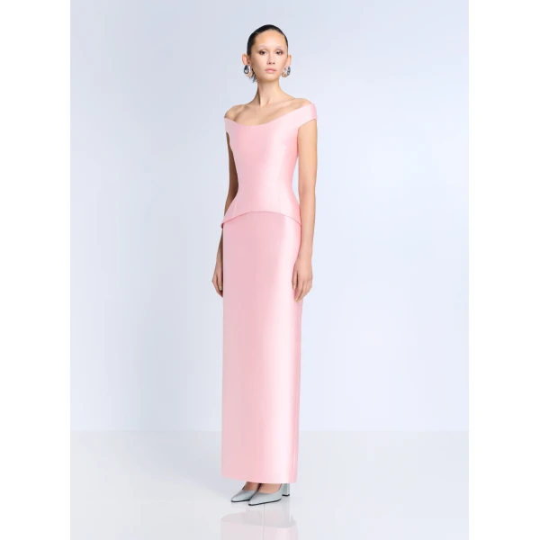 Solace London The Pieta Maxi Dress in Pale Pink