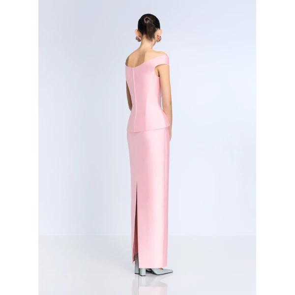 Solace London The Pieta Maxi Dress in Pale Pink