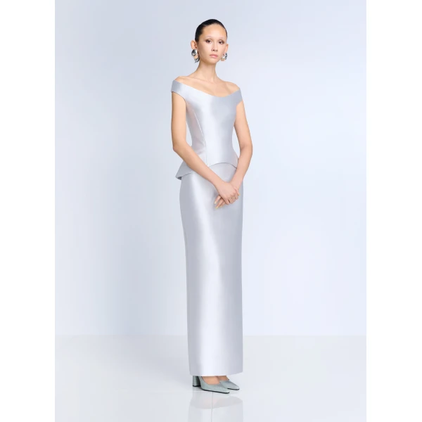 Solace London The Pieta Maxi Dress in Platinum