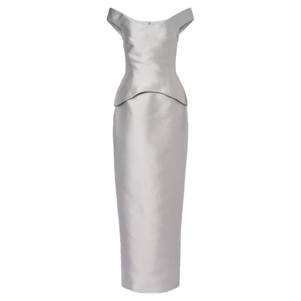 Solace London The Pieta Maxi Dress in Platinum | Maxi Dresses | Luxury Shoes 