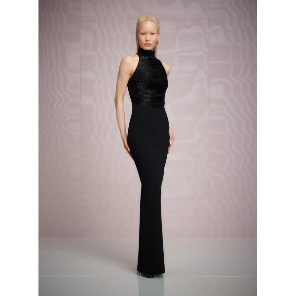 Solace London The Portia Maxi Dress in Black