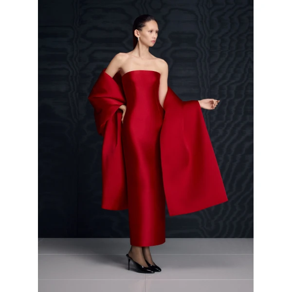 Solace London The Renee Midaxi Dress in Crimson Red