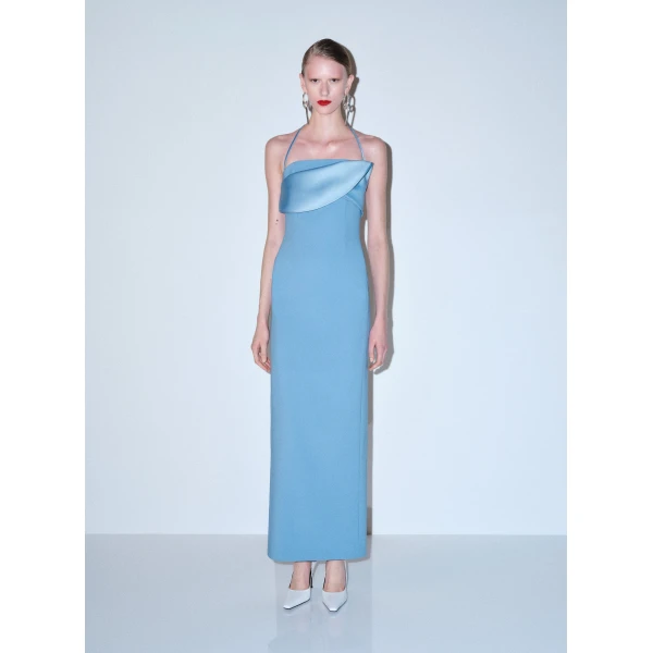 Solace London The Reynolds Maxi Dress in Slate Blue
