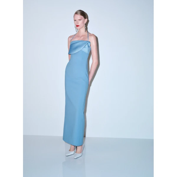 Solace London The Reynolds Maxi Dress in Slate Blue