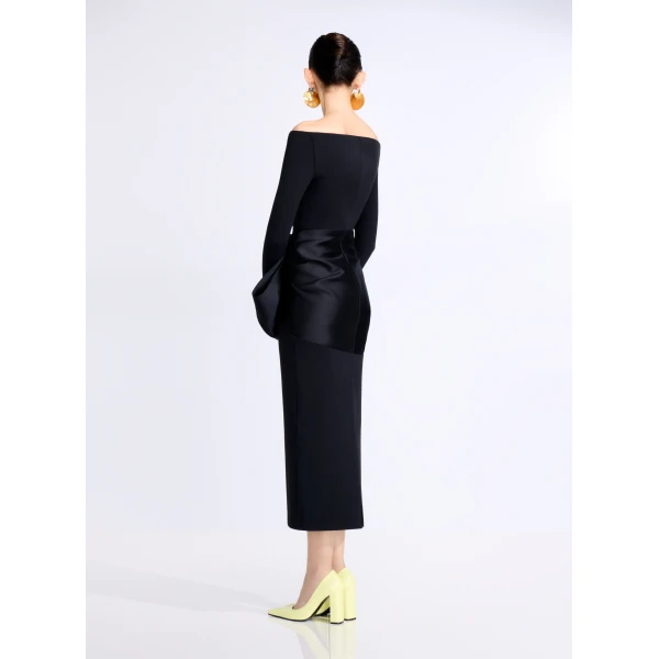 Solace London The Rhianne Midaxi Dress in Black