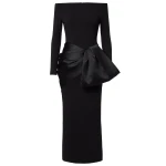 Solace London The Rhianne Midaxi Dress in Black | Midi Dresses | Luxury Shoes 