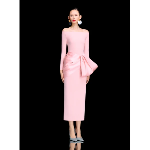 Solace London The Rhianne Midaxi Dress in Camellia Pink