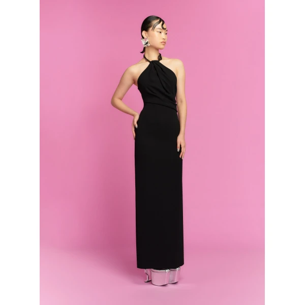 Solace London The Riva Maxi Dress in Black and Jet