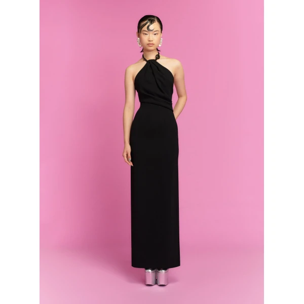 Solace London The Riva Maxi Dress in Black and Jet