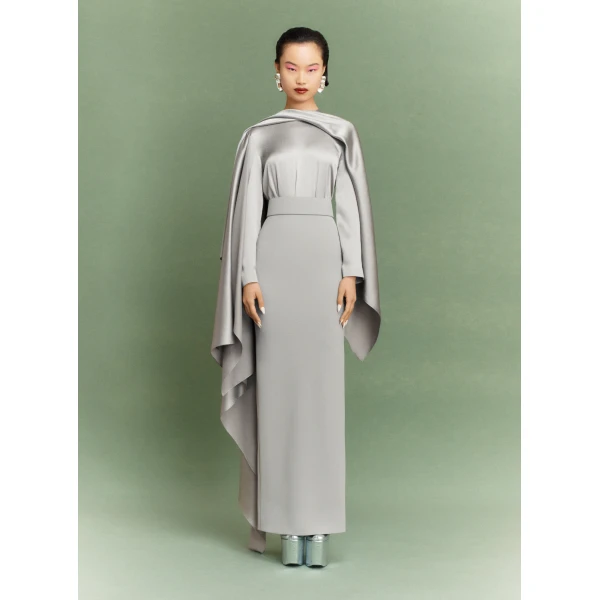Solace London The Rosalia Maxi Dress in Pewter