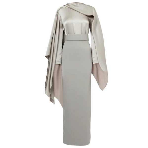 The Rosalia Maxi Dress in Pewter