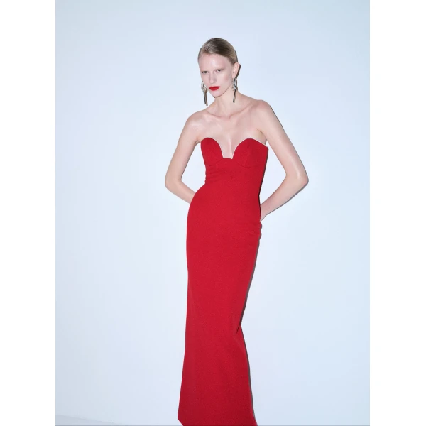 Solace London The Sommer Maxi Dress in Ruby
