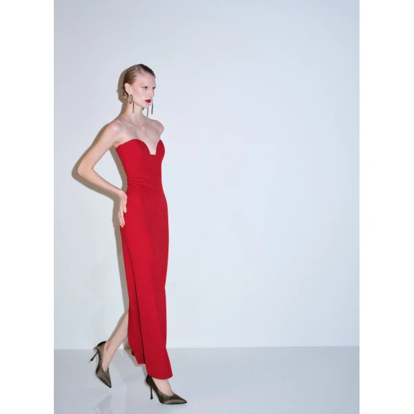 Solace London The Sommer Maxi Dress in Ruby