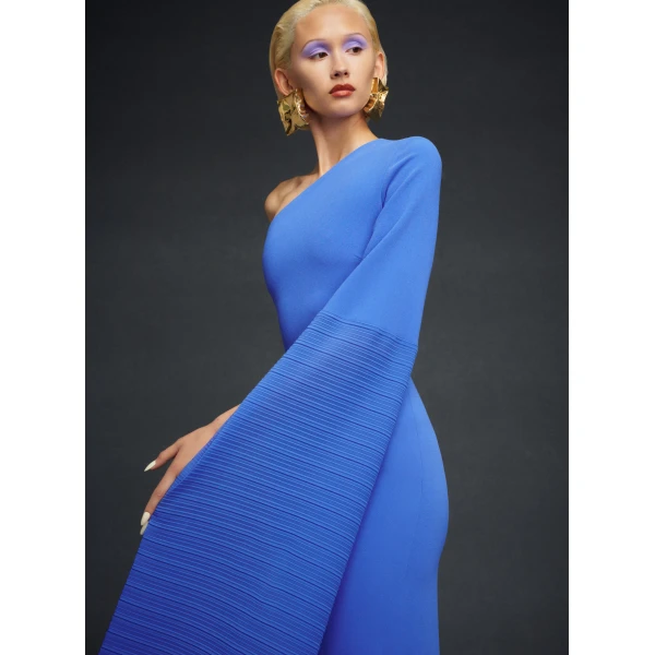 Solace London The Sylvia Maxi Dress in Iris Blue