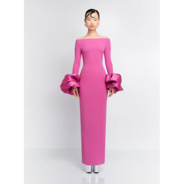 Solace London The Talia Maxi Dress in Berry Pink