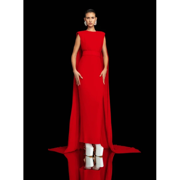 Solace London The Tavia Maxi Dress in Red