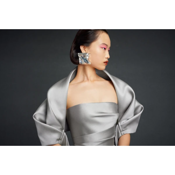 Solace London The Vera Maxi Dress in Pewter