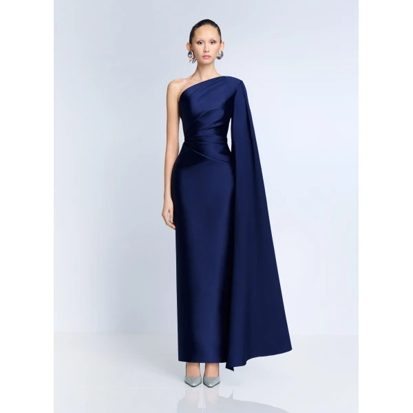 Solace London The Veya Maxi Dress in Navy