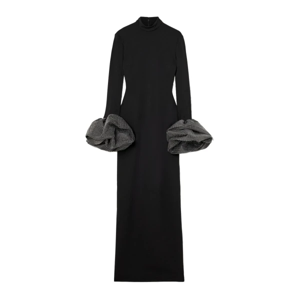 The Viviana Crystal Maxi Dress in Black
