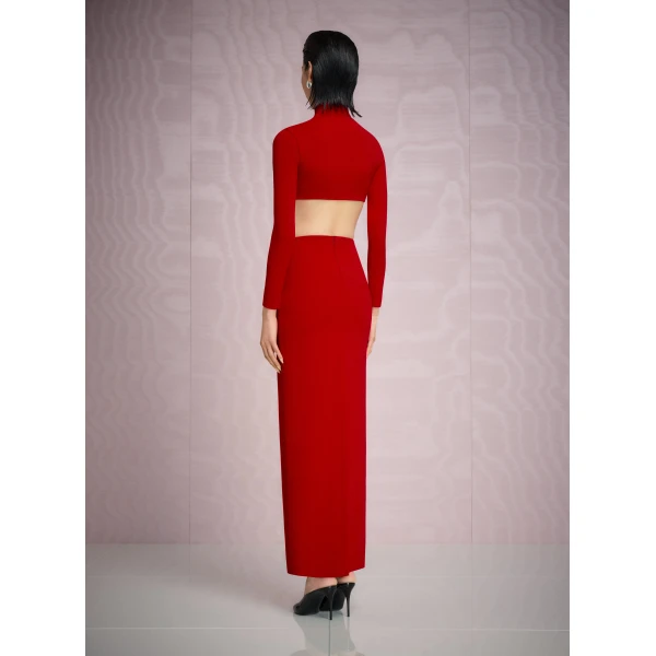 Solace London The Wilma Maxi Dress in Crimson Red