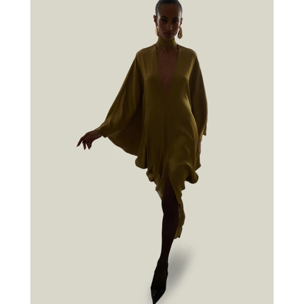 Taller Marmo 1910 Satin Kaftan in Antique Bronze | kaftan | Luxury Shoes 