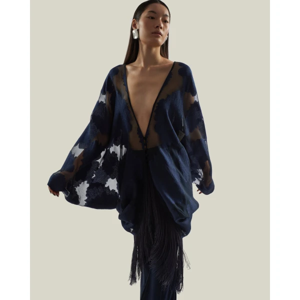 Taller Marmo 1920 Blouse in Midnight Blue | Blouse | Luxury Shoes 