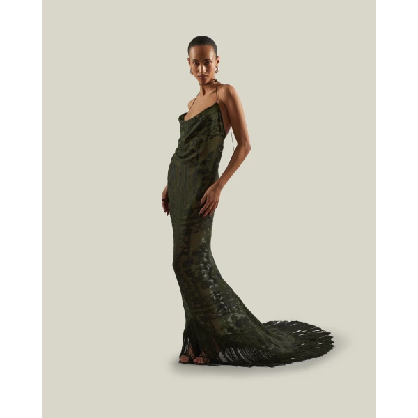 Taller Marmo 1926 Gown in Juniper | Evening Gowns | Luxury Shoes 