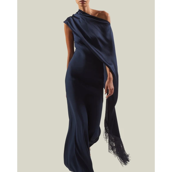 Taller Marmo Berenson Dress in Midnight Blue | Maxi Dresses | Luxury Shoes 