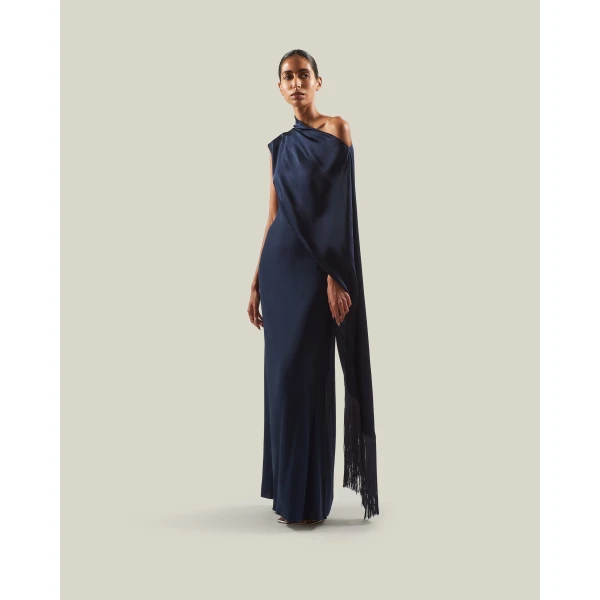 Taller Marmo Berenson Dress in Midnight Blue | Maxi Dresses | Luxury Shoes 