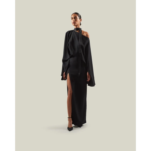 Taller Marmo Brooks Dress in Black | Maxi Dresses | Luxury Shoes 