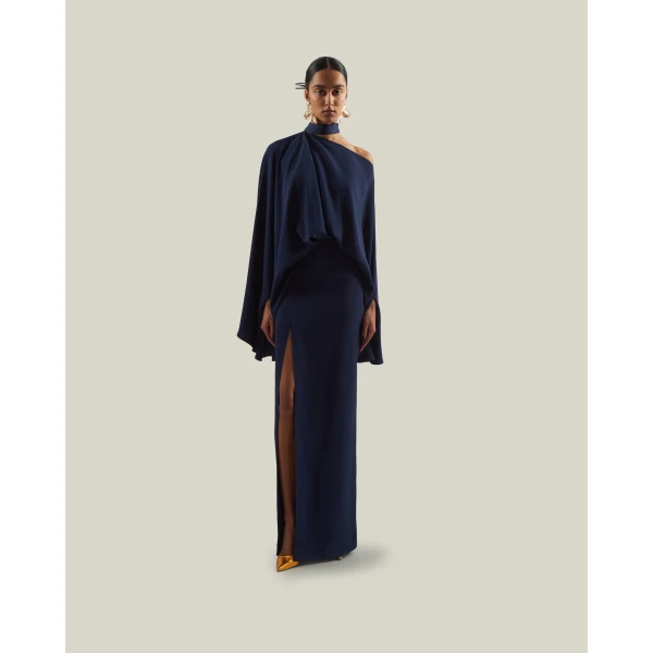 Taller Marmo Brooks Dress in Midnight Blue | Maxi Dresses | Luxury Shoes 