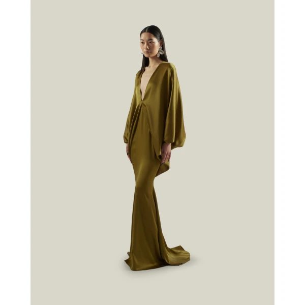 Taller Marmo Butterfly Gown in Antique Bronze | Evening Gowns | Luxury Shoes 