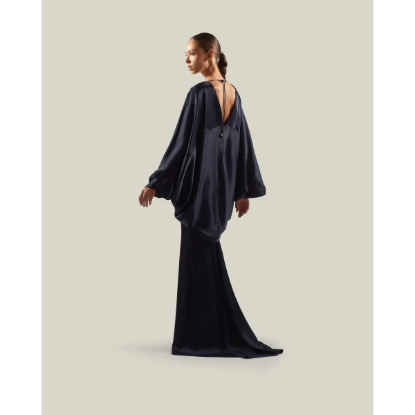 Taller Marmo Butterfly Gown in Midnight Blue | Evening Gowns | Luxury Shoes 