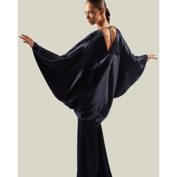 Taller Marmo Butterfly Gown in Midnight Blue | Evening Gowns | Luxury Shoes 
