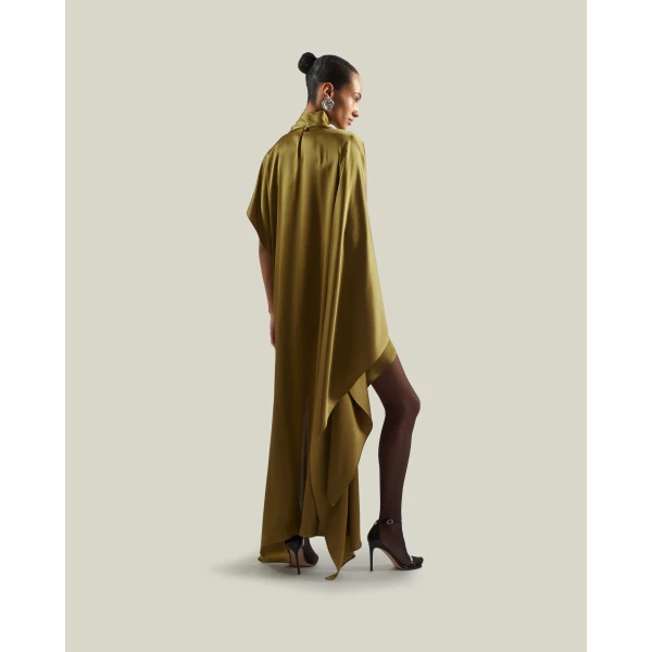 Taller Marmo California Satin Kaftan in Antique Bronze | kaftan | Luxury Shoes 