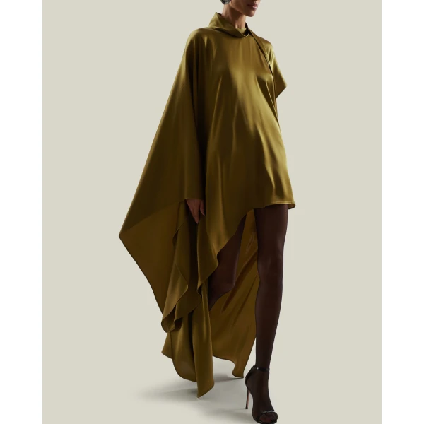 Taller Marmo California Satin Kaftan in Antique Bronze | kaftan | Luxury Shoes 