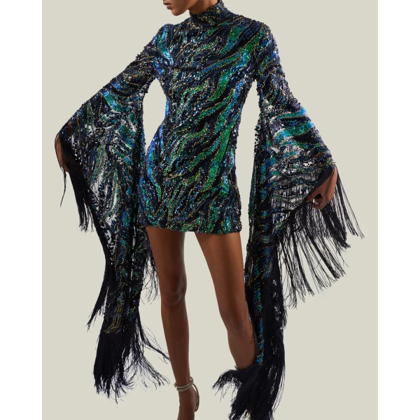 Taller Marmo Disco Dragon Dress in Multicolor | Mini Dresses | Luxury Shoes 