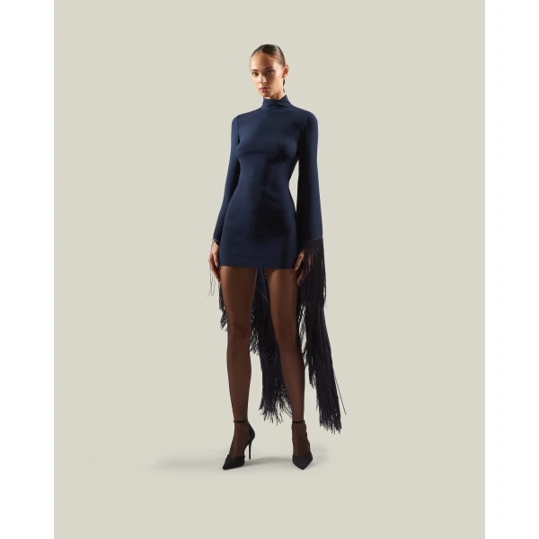 Taller Marmo Dragon Dress in Midnight Blue | Mini Dresses | Luxury Shoes 