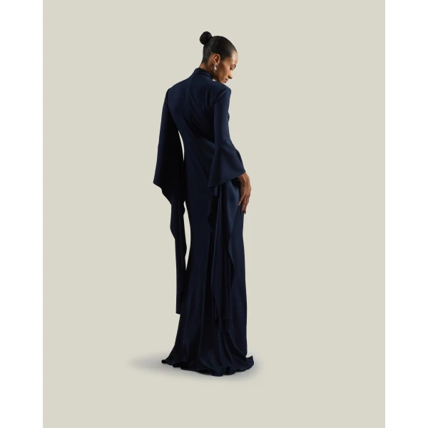 Taller Marmo Dragon Gown in Midnight Blue | Evening Gowns | Luxury Shoes 