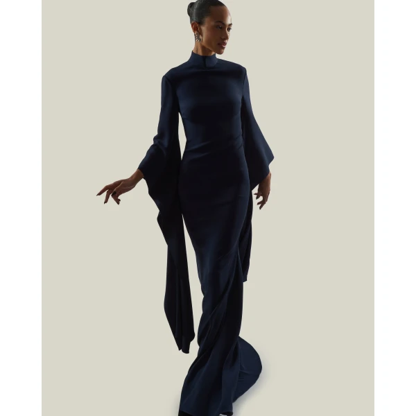 Taller Marmo Dragon Gown in Midnight Blue | Evening Gowns | Luxury Shoes 