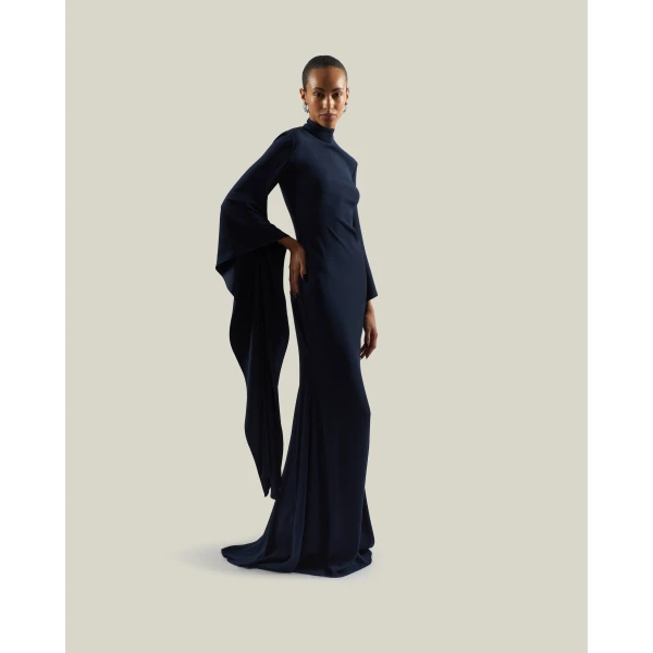 Taller Marmo Dragon Gown in Midnight Blue | Evening Gowns | Luxury Shoes 