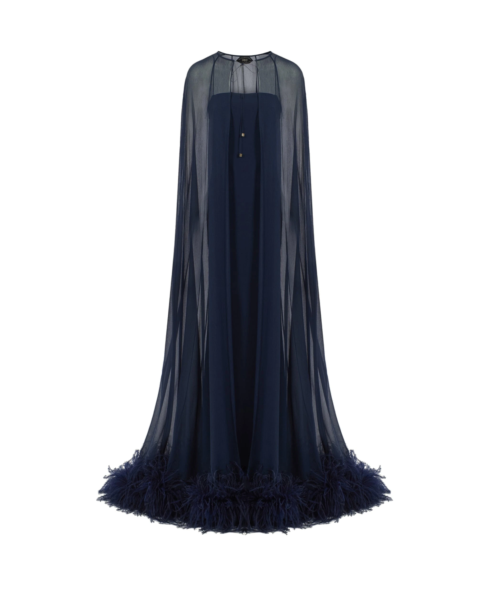 Taller Marmo Grace Cape Dress in Midnight Blue Taller Marmo Grace Cape Dress in Midnight Blue | Dresses | Luxury Shoes