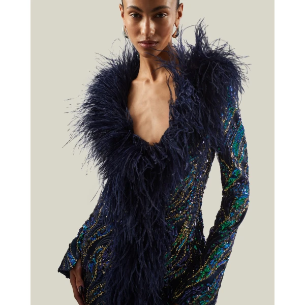 Taller Marmo Hollywood Disco Gown in Multicolor | Evening Gowns | Luxury Shoes 