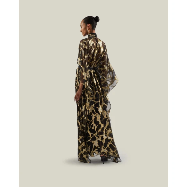 Taller Marmo Kintsugi Kaftan in Black Gold | kaftan | Luxury Shoes 