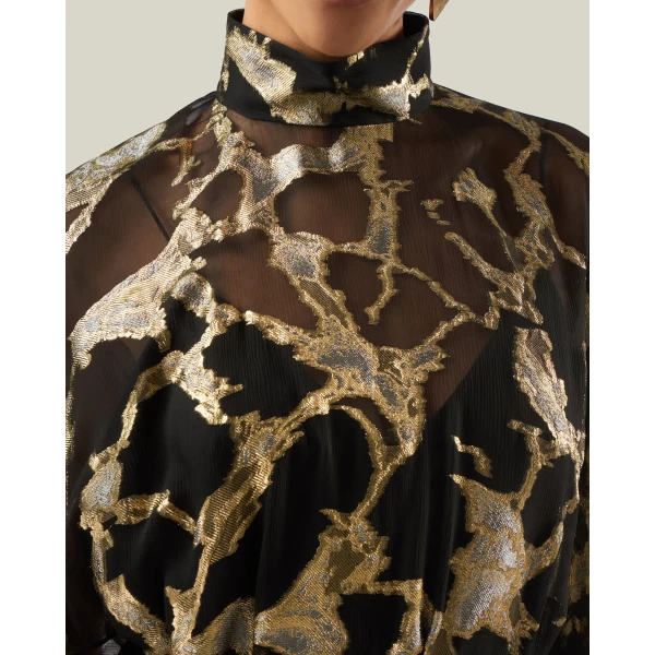 Taller Marmo Kintsugi Kaftan in Black Gold | kaftan | Luxury Shoes 