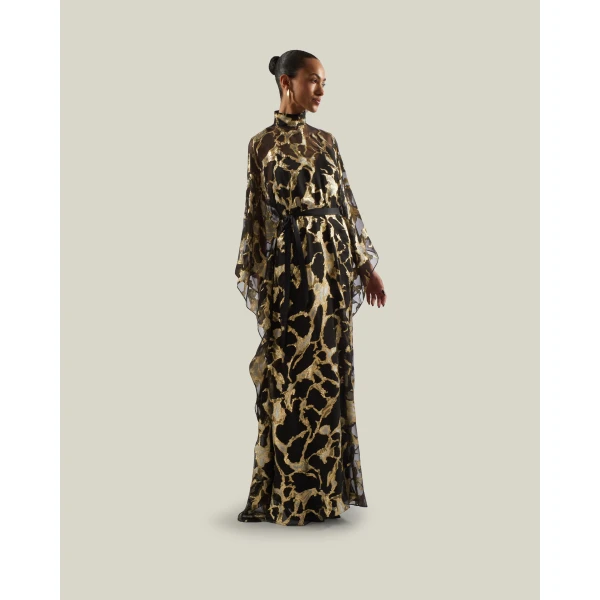 Taller Marmo Kintsugi Kaftan in Black Gold | kaftan | Luxury Shoes 
