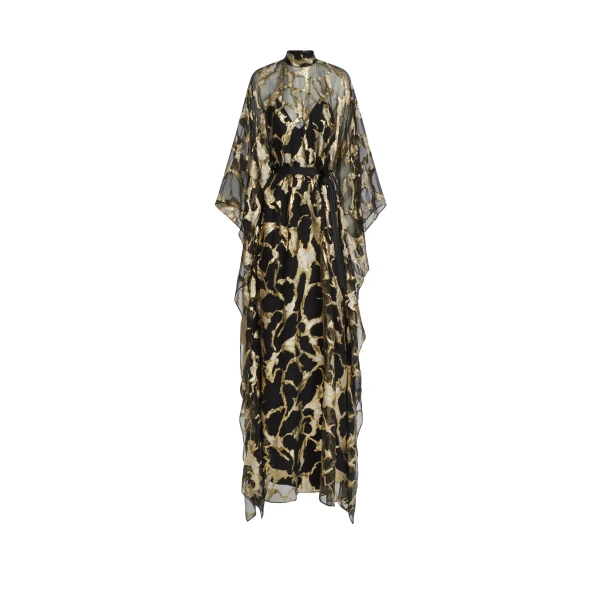Taller Marmo Kintsugi Kaftan in Black Gold | Dresses | Luxury Shoes 