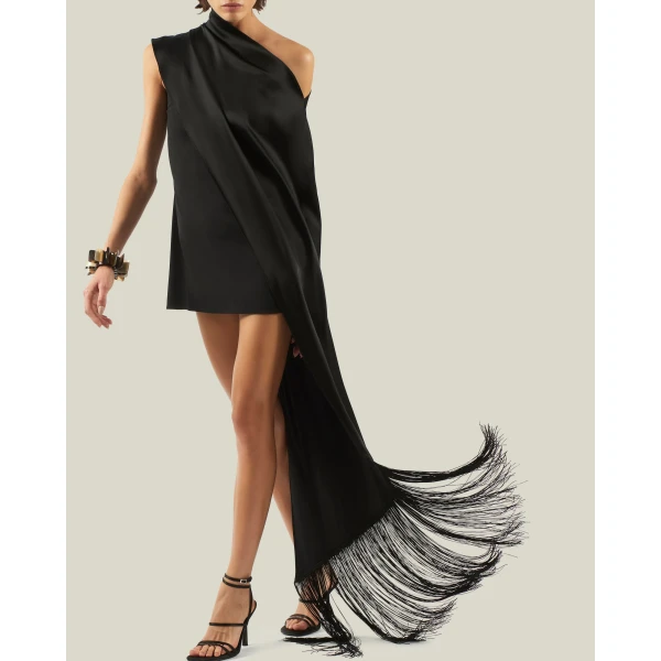 Taller Marmo Mini Berenson Dress in Black | Mini Dresses | Luxury Shoes 