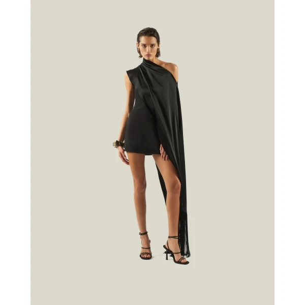 Taller Marmo Mini Berenson Dress in Black | Mini Dresses | Luxury Shoes 