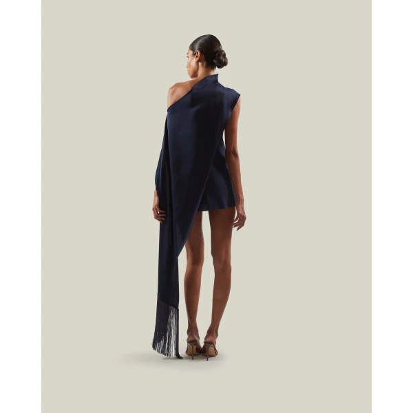 Taller Marmo Mini Berenson Dress in Midnight Blue | Mini Dresses | Luxury Shoes 
